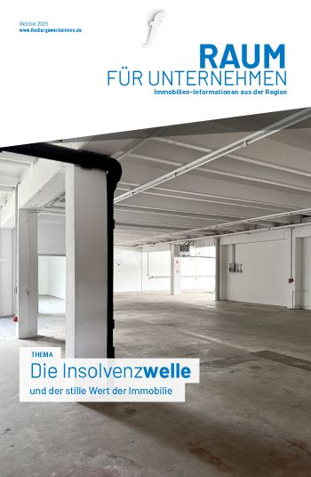 Das Titelblatt der April Ausgabe 2025 bildet die Metallstütze einer historischen Lagerhalle ab