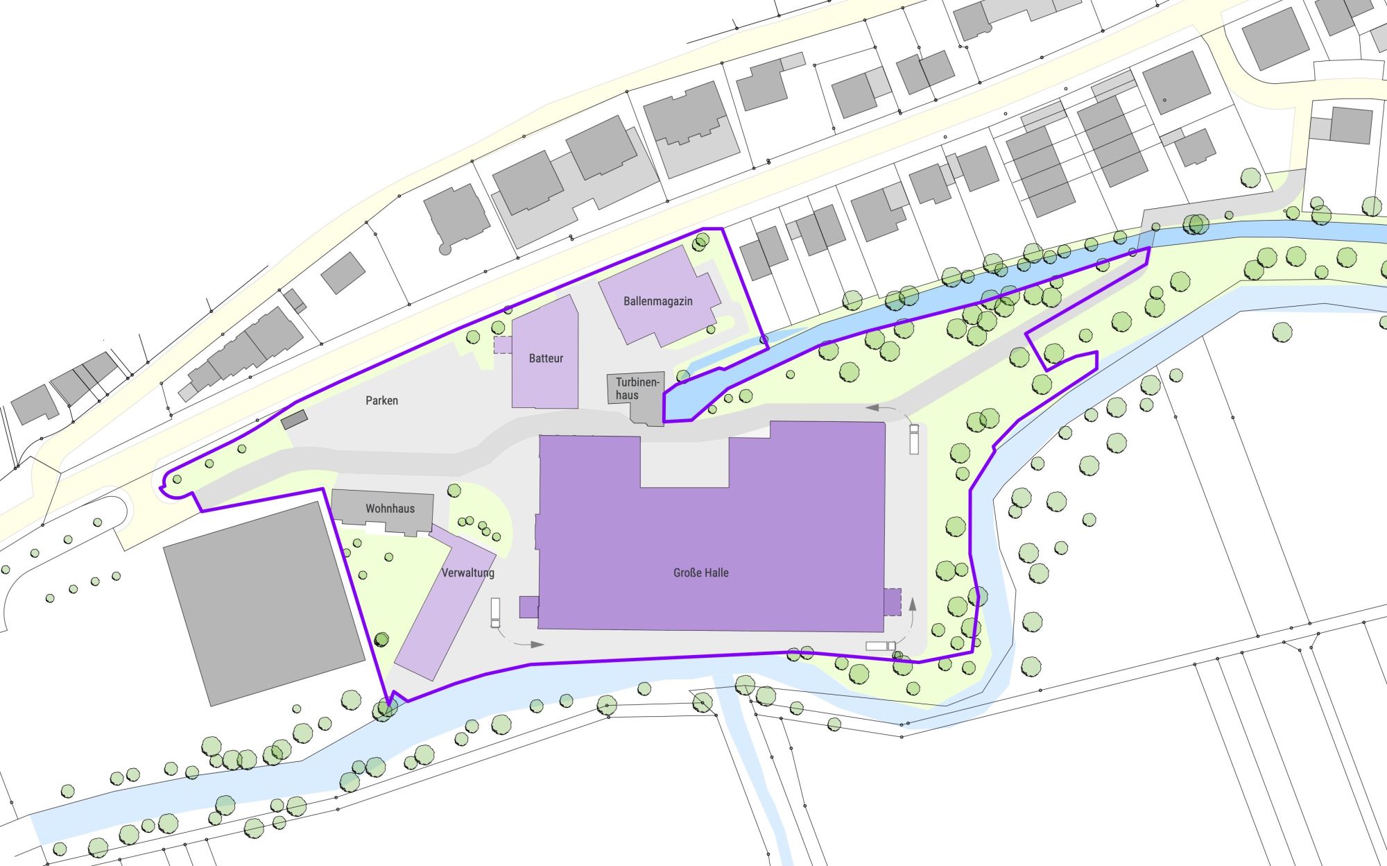 Lageplan vom Alten Spinnerei Areal in Wannweil