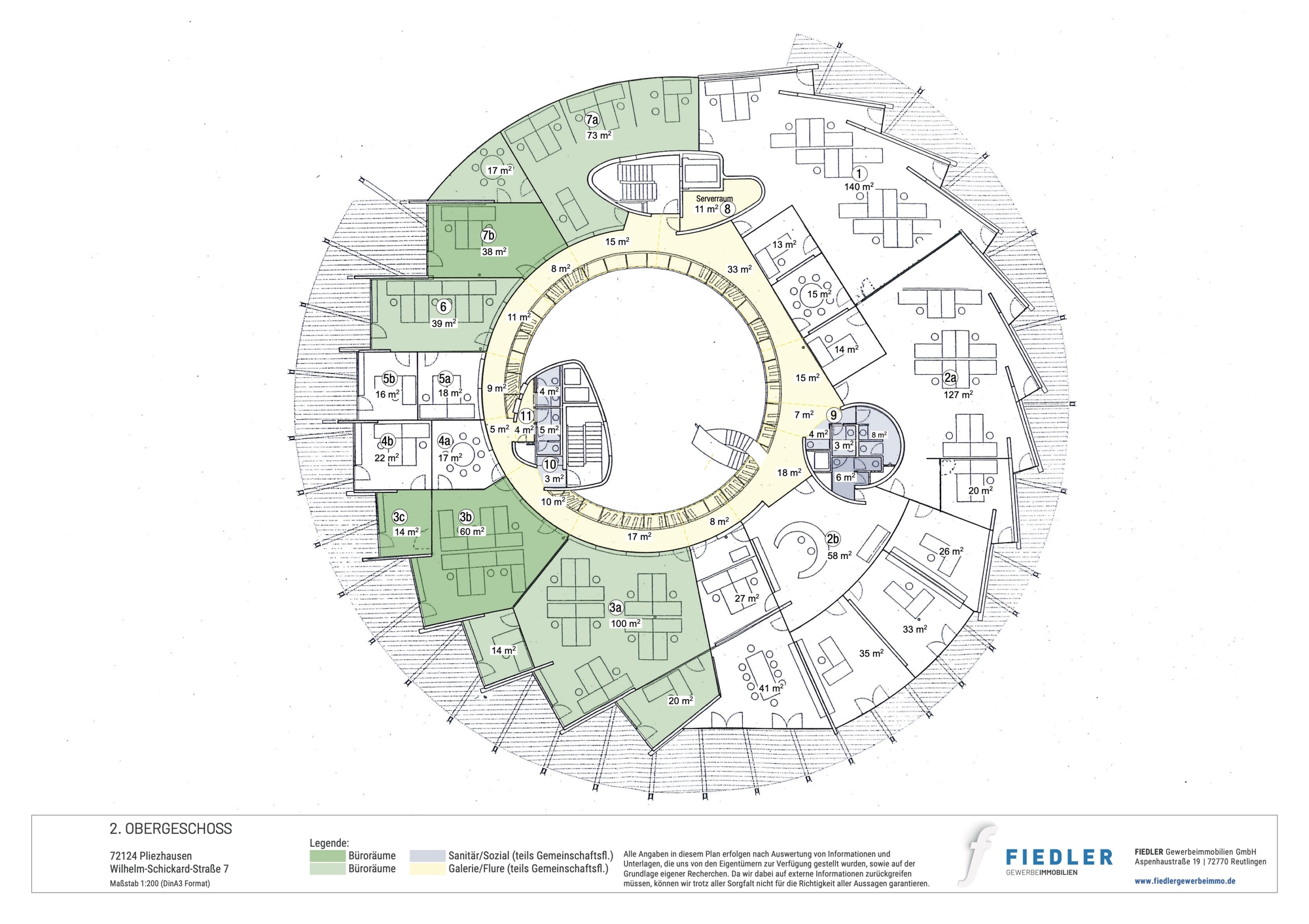Plan Übersichtsplan 2.OG Buero