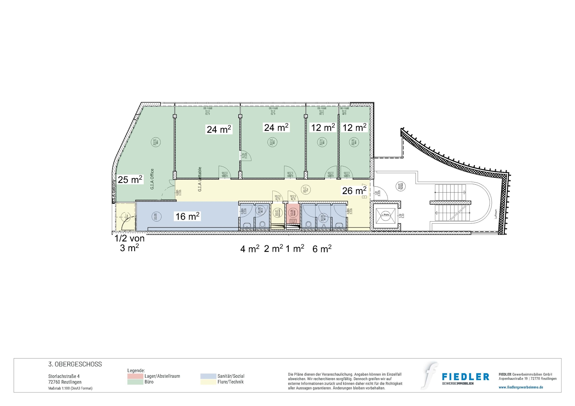 Plan Grundriss 3. Obergeschoss