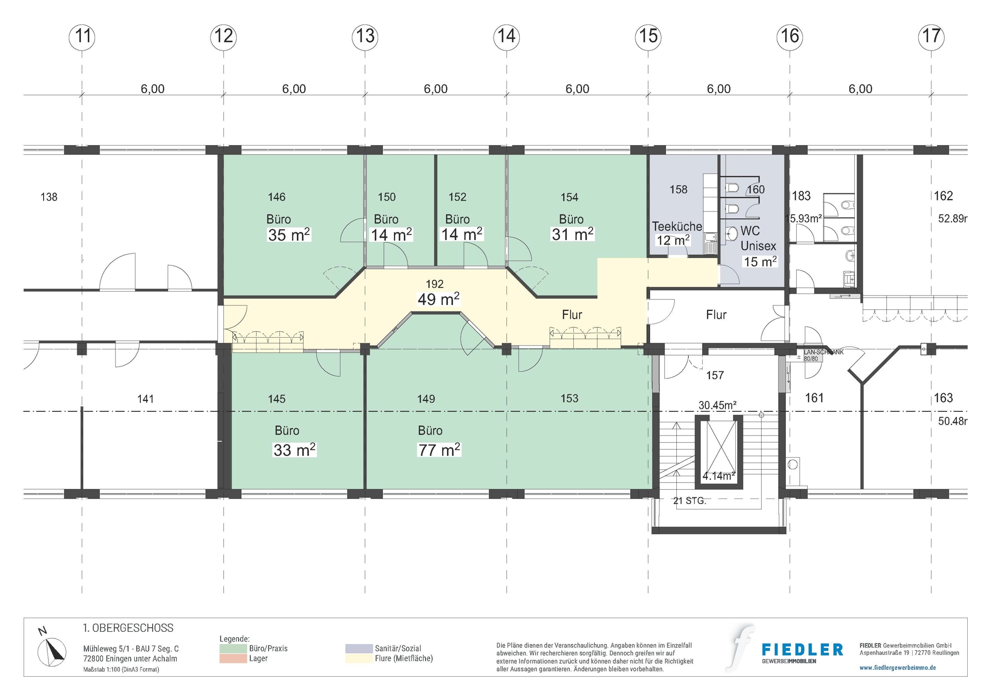 Plan Grundriss 1. Obergeschoss