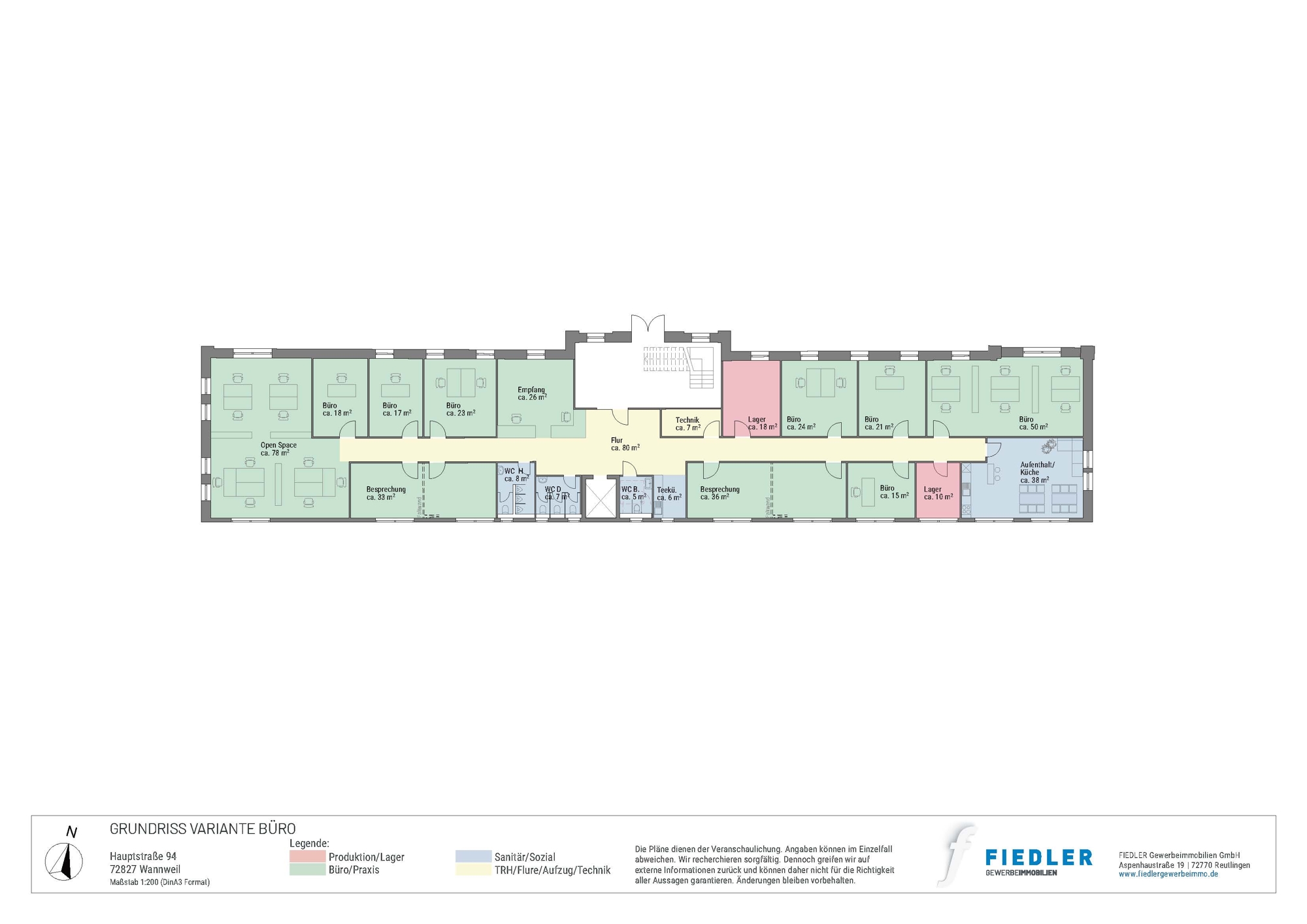 Plan Grundriss EG-Variante Büro